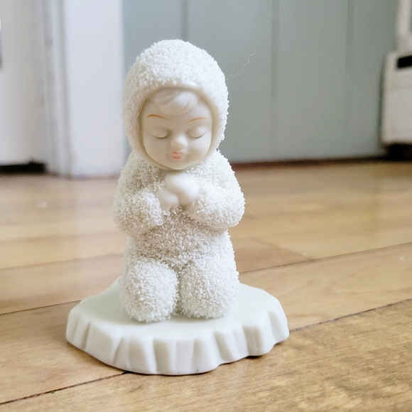 Vintage Department 56 Winter Tales "Now I Lay Me Down to Sleep" Snowbaby - Picture 1 of 9